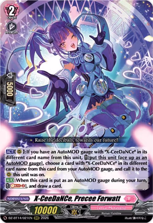 X-CeeDaNCe, Precee Forwatt (DZ-BT14/021EN), DZ-BT14: Envoys of the Crimson Moon — Vanguard card price
