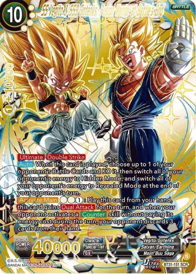 SS Vegito & SS3 Gotenks, Fusion Warrior at Battle's End (SCR) (BT31-151), Impact Beyond Dimensions — DB Super card price