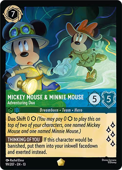 Mickey Mouse & Minnie Mouse - Adventuring Duo (99/207), Attack of the Vine! — Lorcana card price