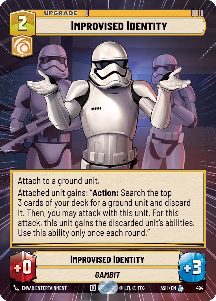 Improvised Identity (Hyperspace) (494), Ashes of the Empire — Star Wars card price