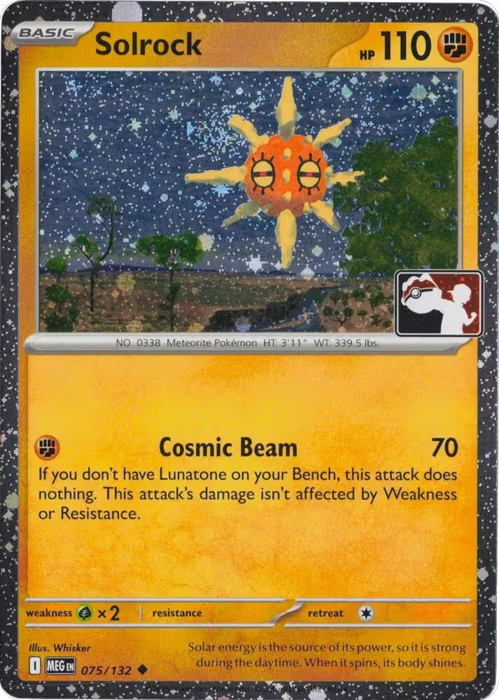Solrock - 075/132 (Cosmos Holo) (075/132), Prize Pack Series Cards — Pokémon card price