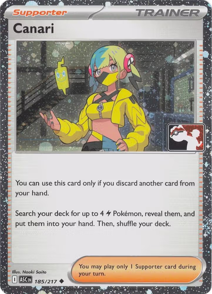Canari - 185/217 (Cosmos Holo) (185/217), Prize Pack Series Cards — Pokémon card price