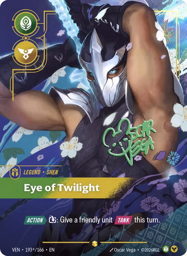Shen, Eye of Twilight (Signature) (193*/166), Vendetta — Riftbound card price