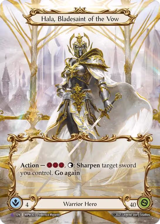 Hala, Bladesaint of the Vow (Marvel) (MPW003), Mastery Pack Warrior — Flesh & Blood card price