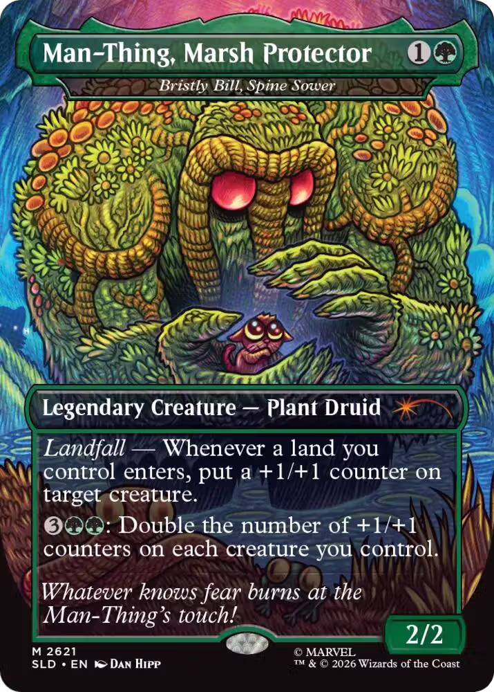 Man-Thing, Marsh Protector - Bristly Bill, Spine Sower (2621), Secret Lair Drop Series — Magic card price