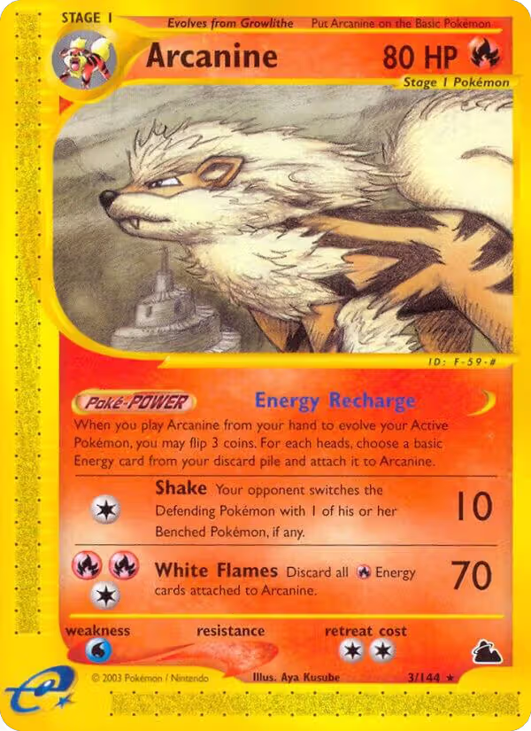 Arcanine (3) (003/144), Skyridge — Pokémon card price