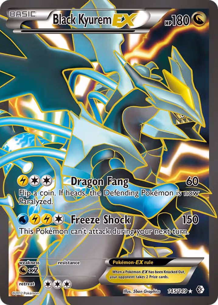 Black Kyurem EX (145 Full Art) (145/149), Boundaries Crossed — Pokémon card price