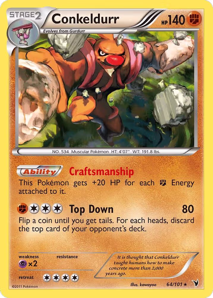 Conkeldurr (64) (64/101), Noble Victories — Pokémon card price