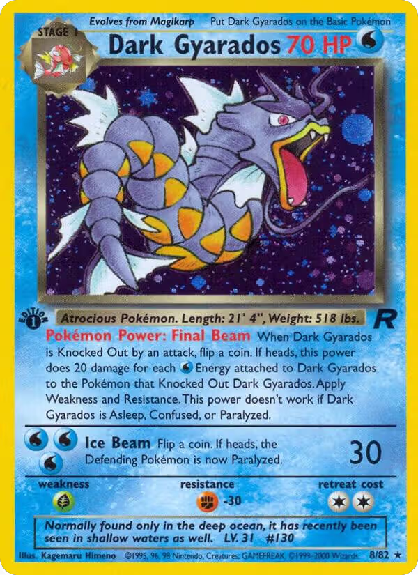 Dark Gyarados (8) (08/82), Team Rocket — Pokémon card price