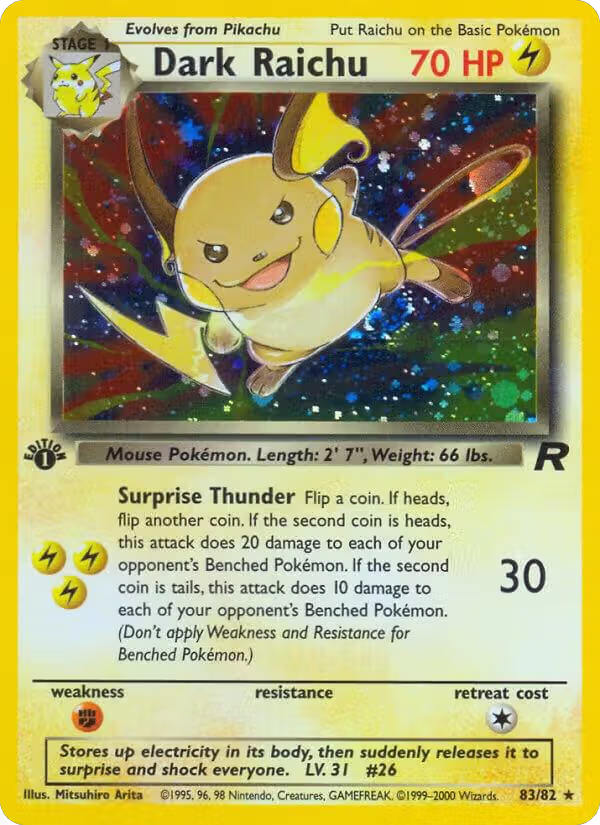 Dark Raichu (83/82), Team Rocket — Pokémon card price