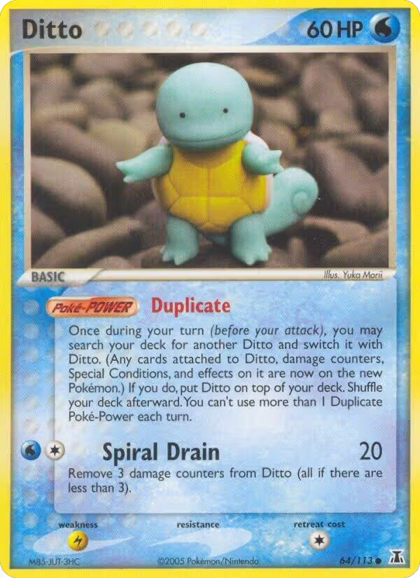 Ditto - 64/113 (Squirtle) (064/113), EX Delta Species — Pokémon card price