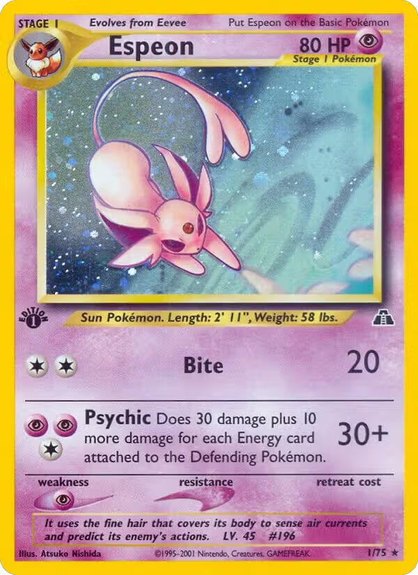 Espeon (1) (01/75), Neo Discovery — Pokémon card price