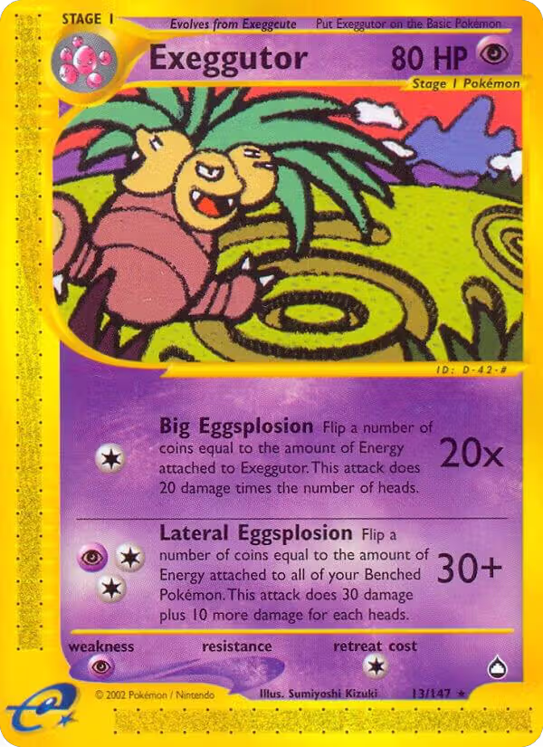 Exeggutor (13) (013/147), Aquapolis — Pokémon card price