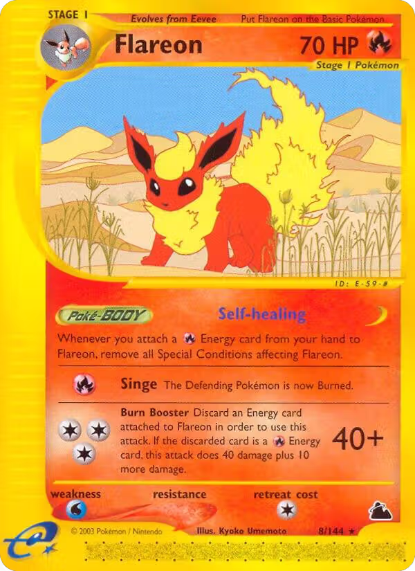 Flareon (8) (008/144), Skyridge — Pokémon card price
