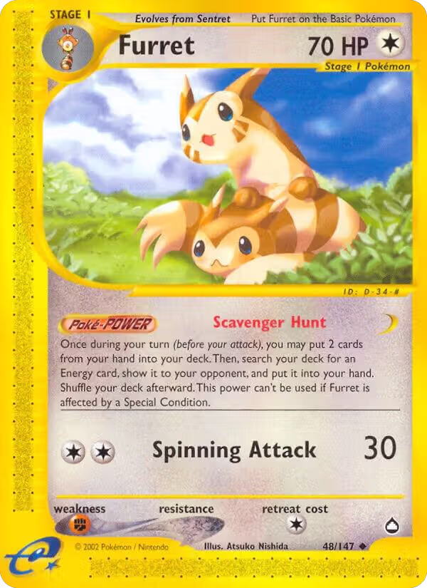 Furret (048/147), Aquapolis — Pokémon card price