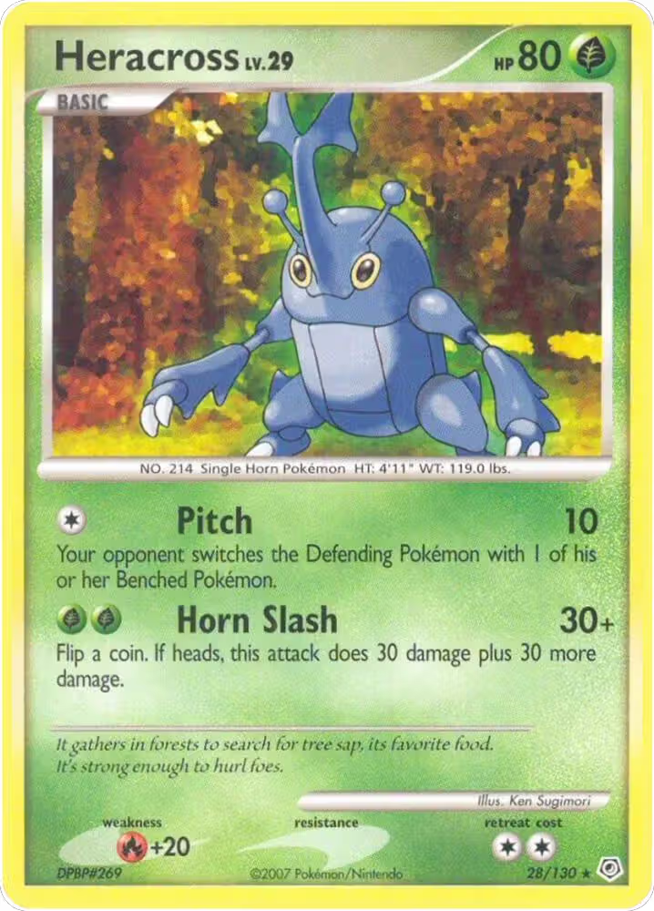 Heracross (28/130), Diamond and Pearl — Pokémon card price