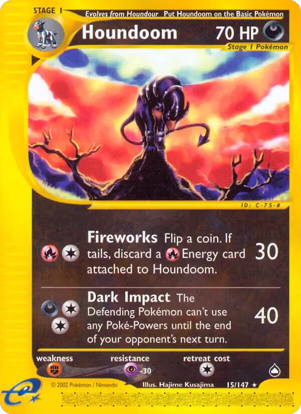 Houndoom (15) (015/147), Aquapolis — Pokémon card price