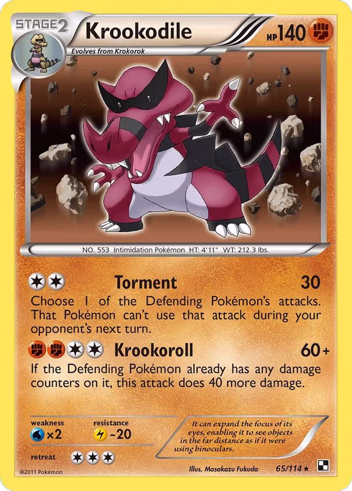 Krookodile (65/114), Black and White — Pokémon card price