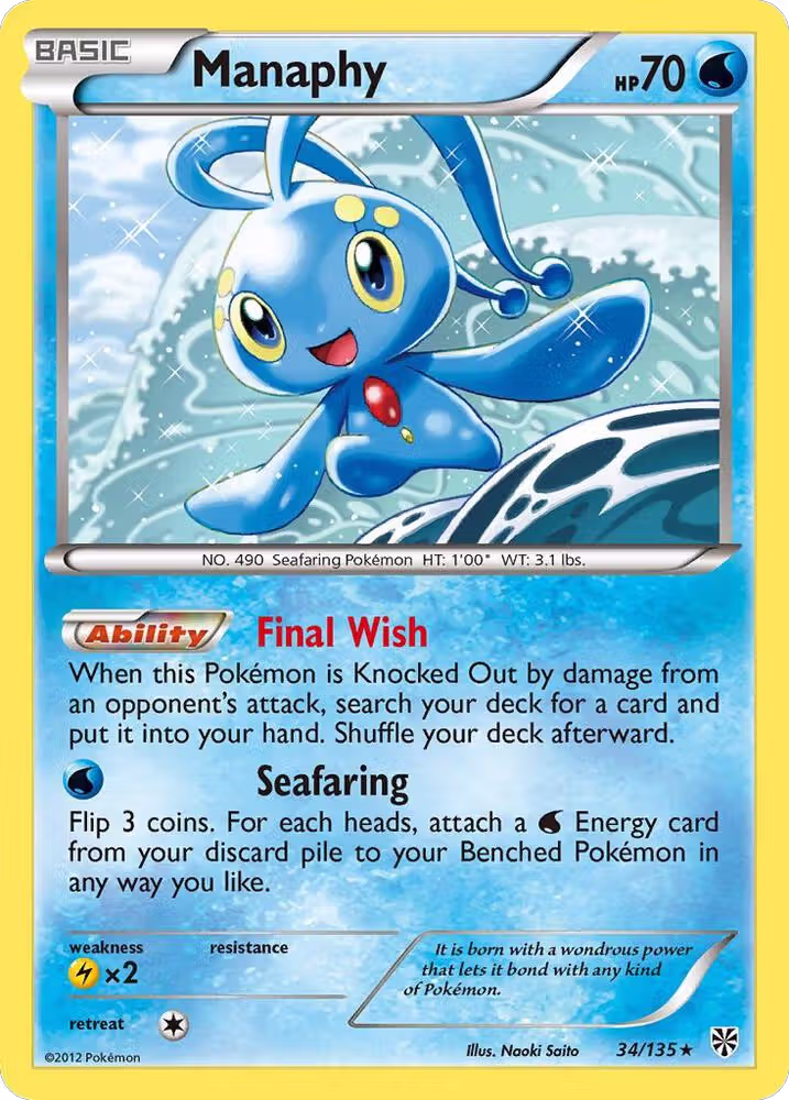 Manaphy (34/135), Plasma Storm — Pokémon card price