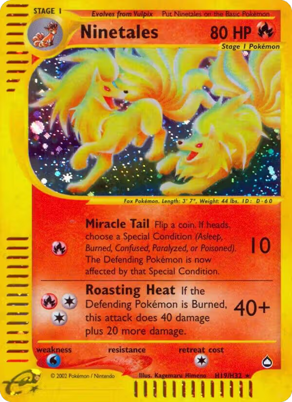 Ninetales (H19) (H19/H32), Aquapolis — Pokémon card price
