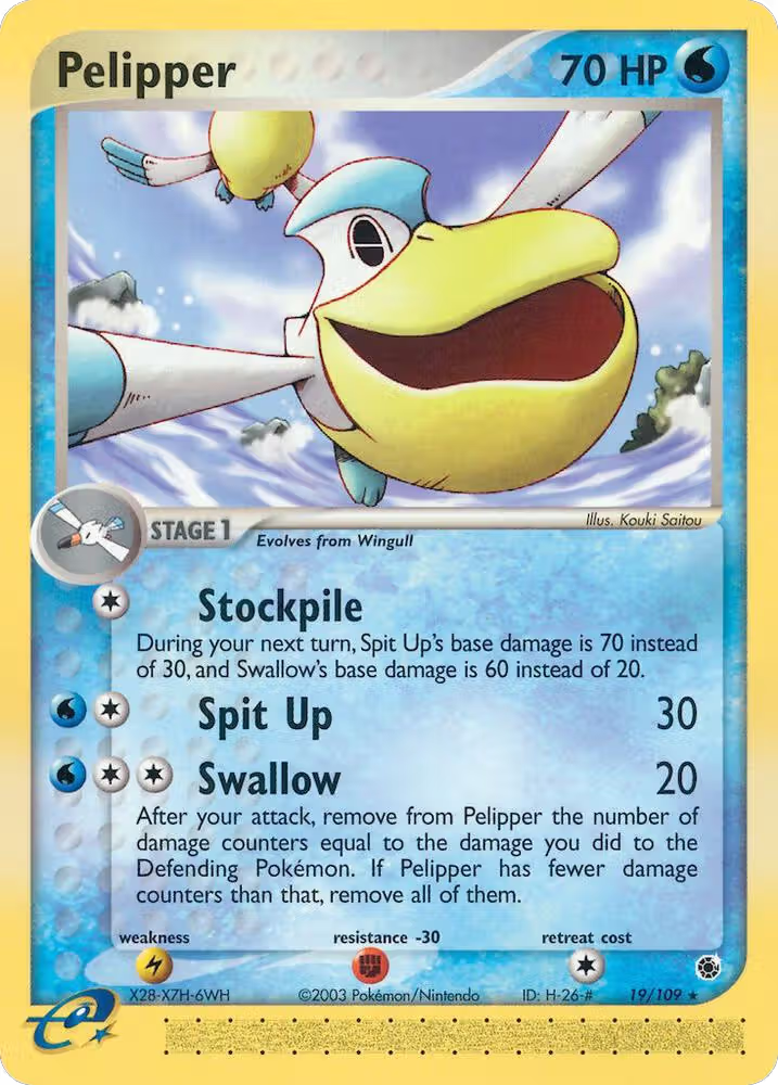 Pelipper (19/109), EX Ruby and Sapphire — Pokémon card price