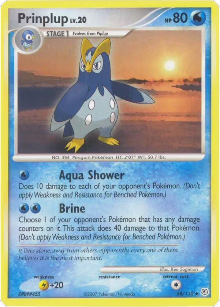 Prinplup (58/130), Diamond and Pearl — Pokémon card price