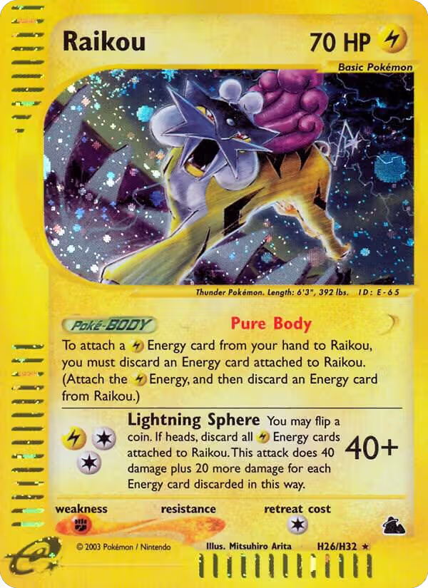 Raikou (H26) (H26/H32), Skyridge — Pokémon card price