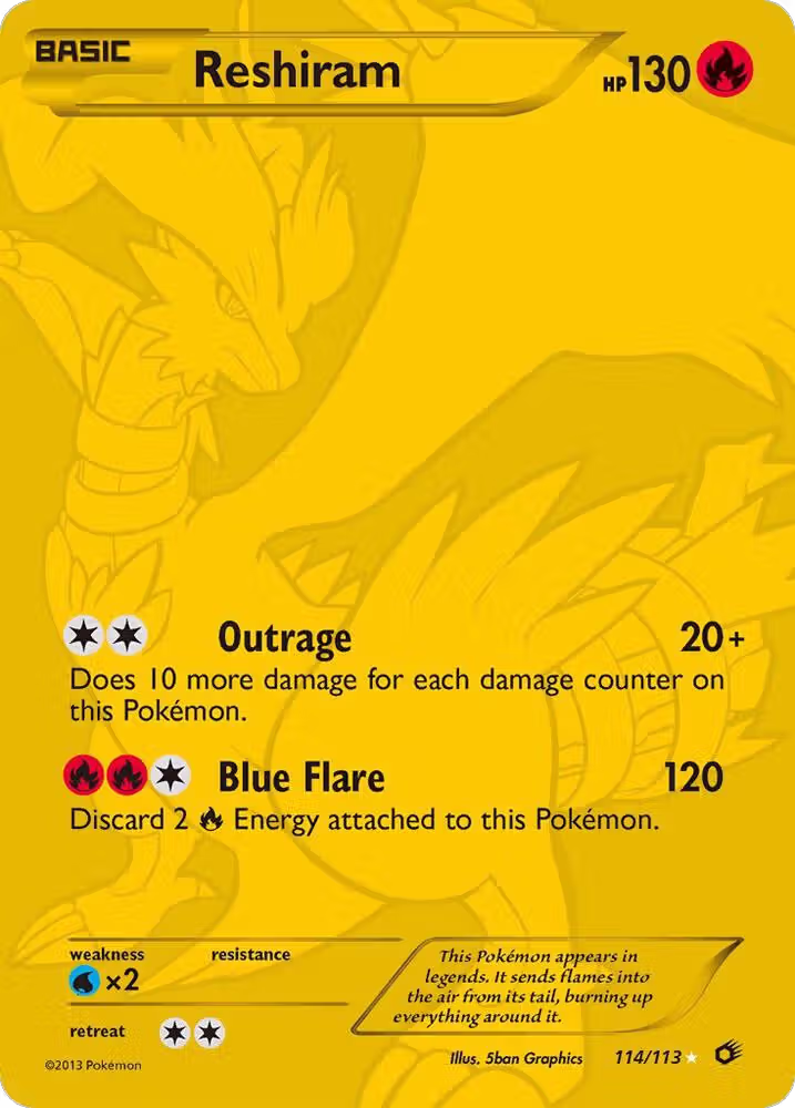Reshiram (114 Full Art Secret Rare) (114/113), Legendary Treasures — Pokémon card price