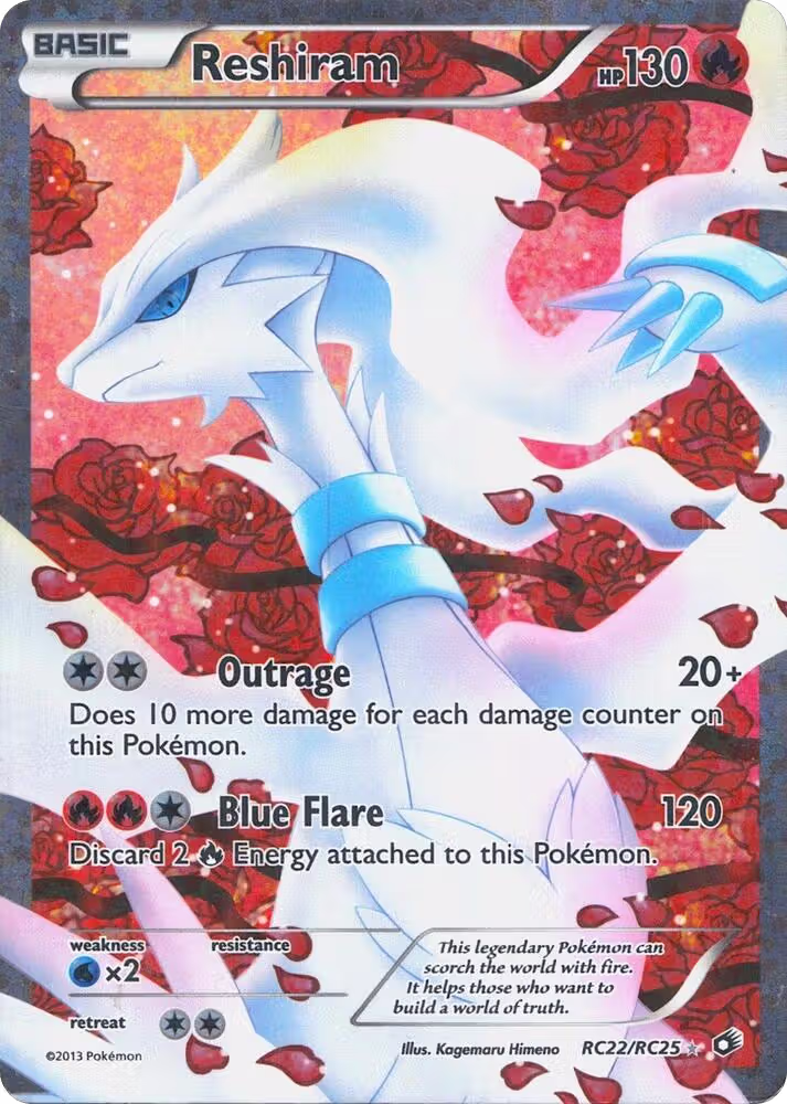 Reshiram (Full Art) (RC22/RC25), Legendary Treasures: Radiant Collection — Pokémon card price