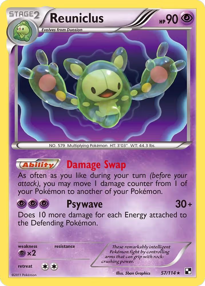 Reuniclus (57/114), Black and White — Pokémon card price