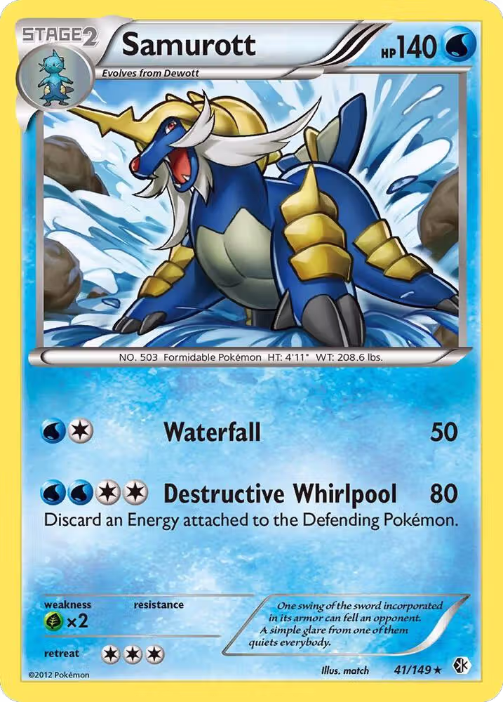 Samurott (41/149), Boundaries Crossed — Pokémon card price