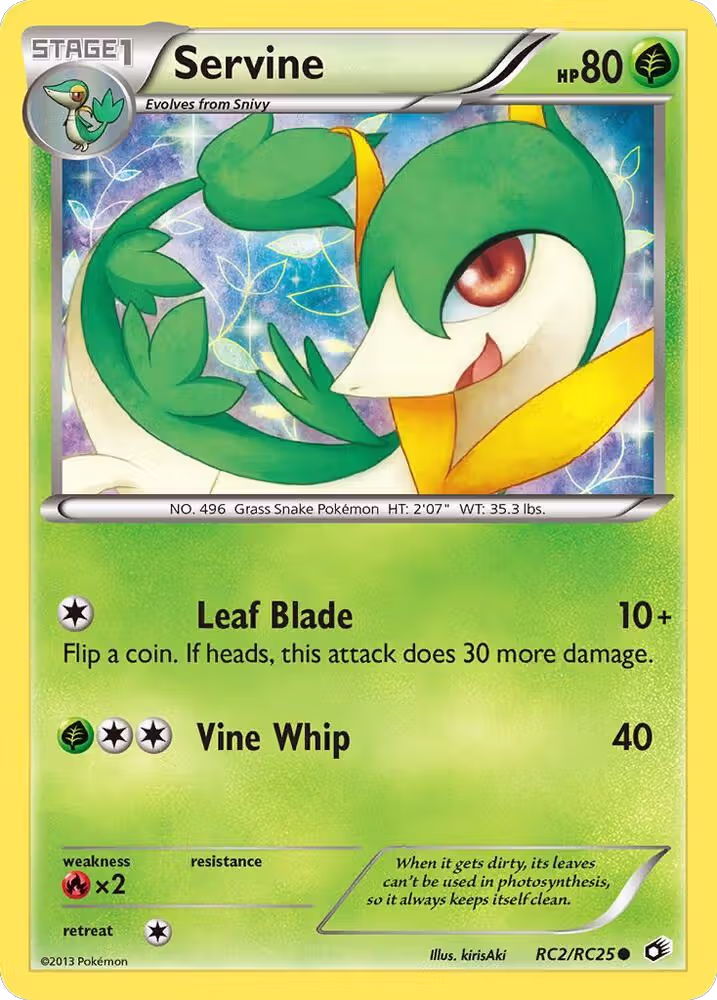 Servine (RC2/RC25), Legendary Treasures: Radiant Collection — Pokémon card price
