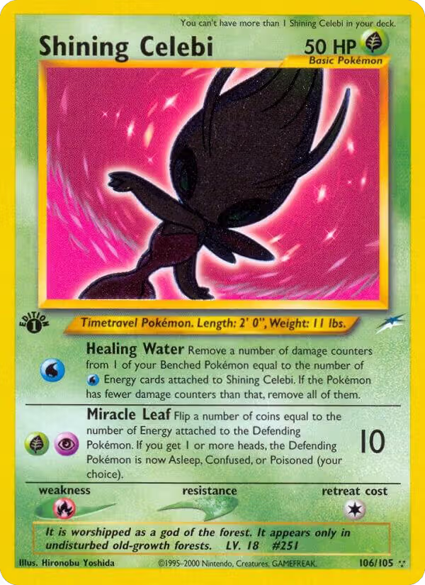 Shining Celebi — one of the most expensive Pokémon cards
