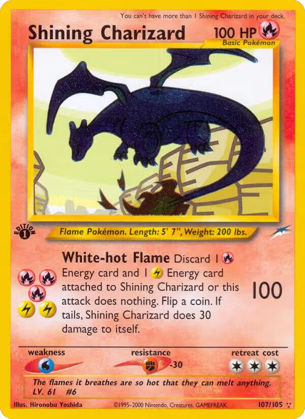 Shining Charizard — one of the most expensive Pokémon cards