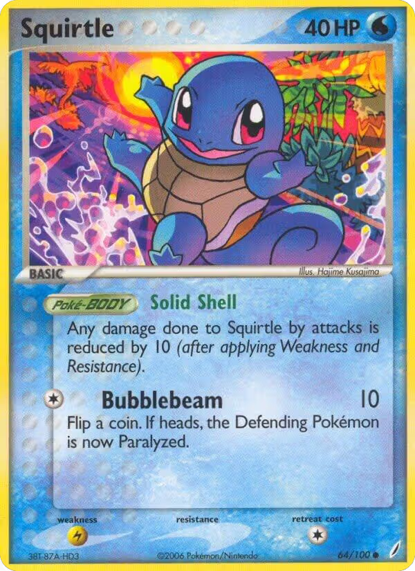 Squirtle - 064/100 (64/100), EX Crystal Guardians — Pokémon card price