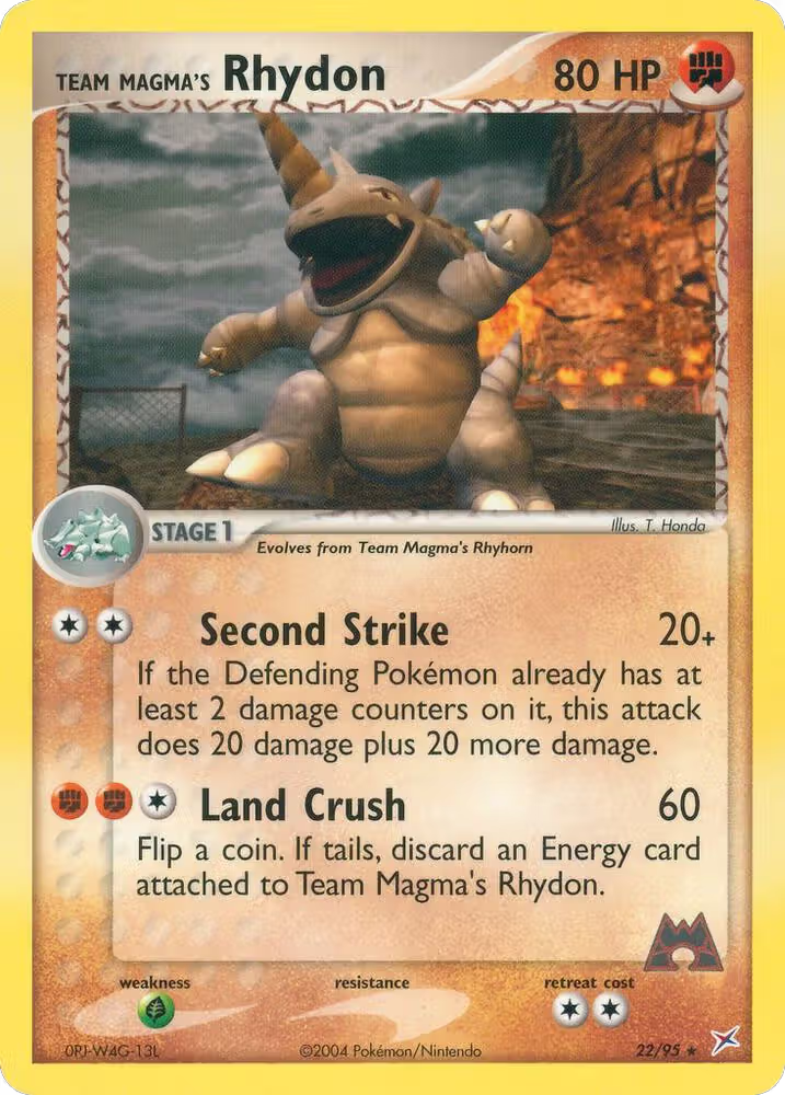 Team Magma's Rhydon - 22/95 (22/95), EX Team Magma vs Team Aqua — Pokémon card price