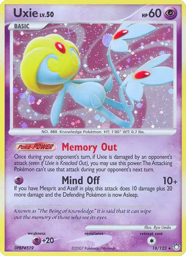 Uxie (18/123), Mysterious Treasures — Pokémon card price