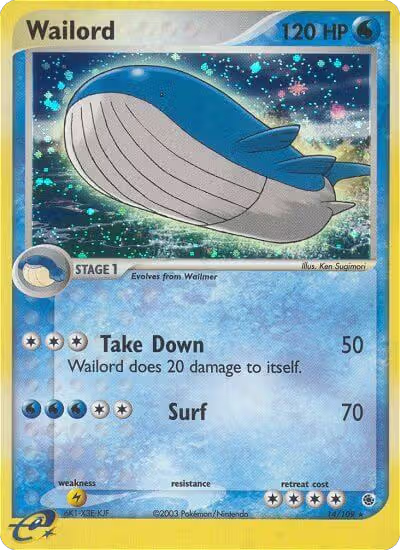 Wailord (14/109), EX Ruby and Sapphire — Pokémon card price