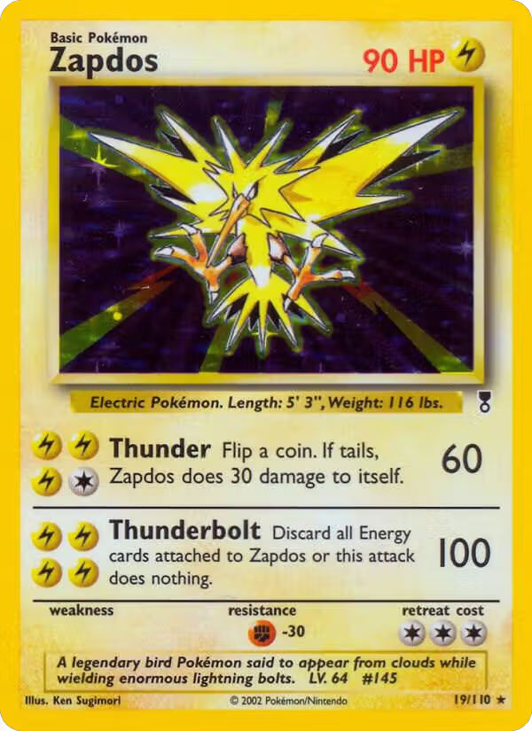 Zapdos (019/110), Legendary Collection — Pokémon card price