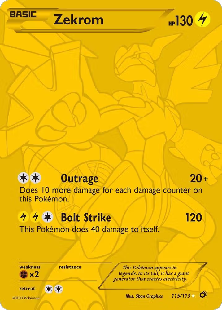 Zekrom (115 Full Art Secret Rare) (115/113), Legendary Treasures — Pokémon card price