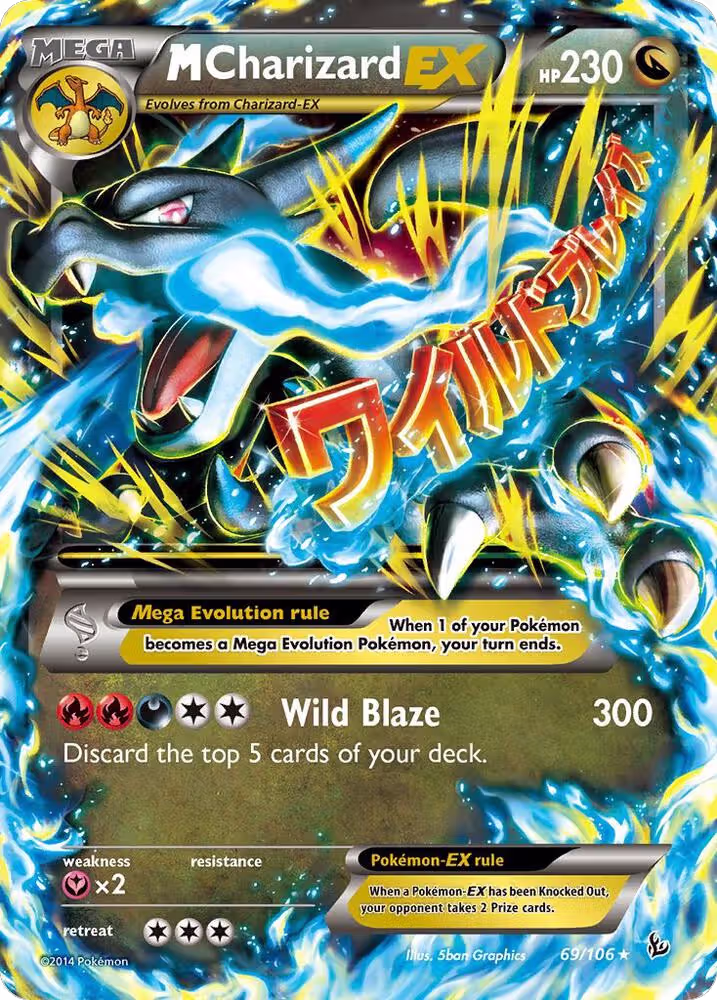 M Charizard EX (X) (69/106), XY - Flashfire — Pokémon card price