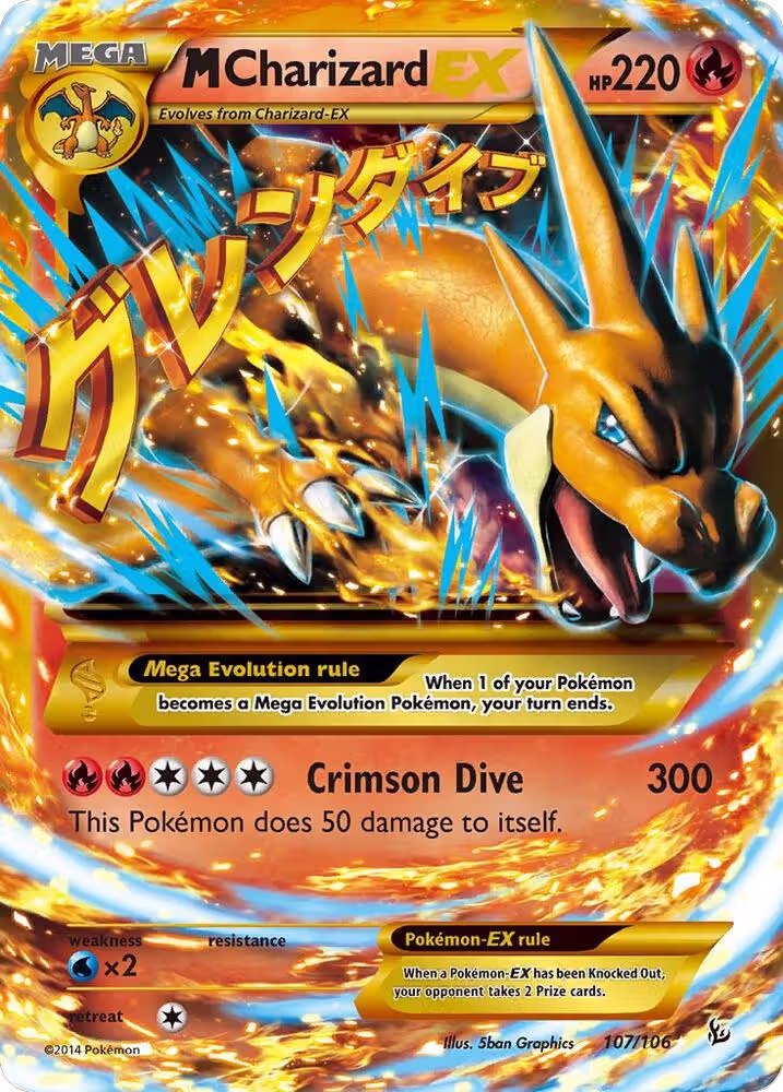 M Charizard EX (Y) (Secret) (107/106), XY - Flashfire — Pokémon card price
