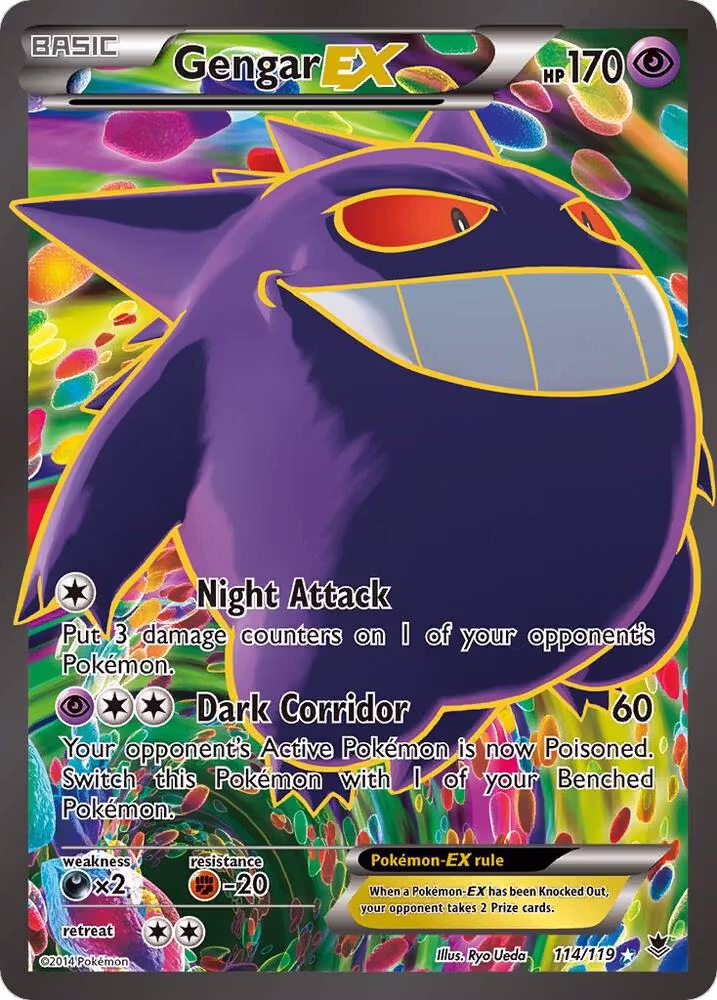 Gengar EX (114 Full Art) (114/119), XY - Phantom Forces — Pokémon card price