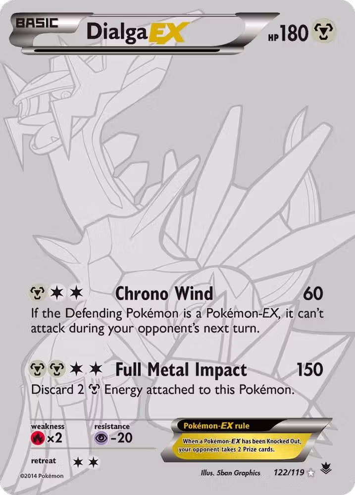 Dialga EX (122 Secret Rare) (122/119), XY - Phantom Forces — Pokémon card price