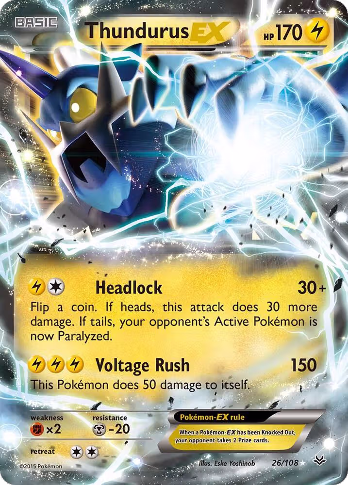 Thundurus EX (26/108), XY - Roaring Skies — Pokémon card price
