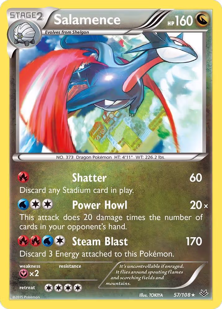 Salamence (57/108), XY - Roaring Skies — Pokémon card price