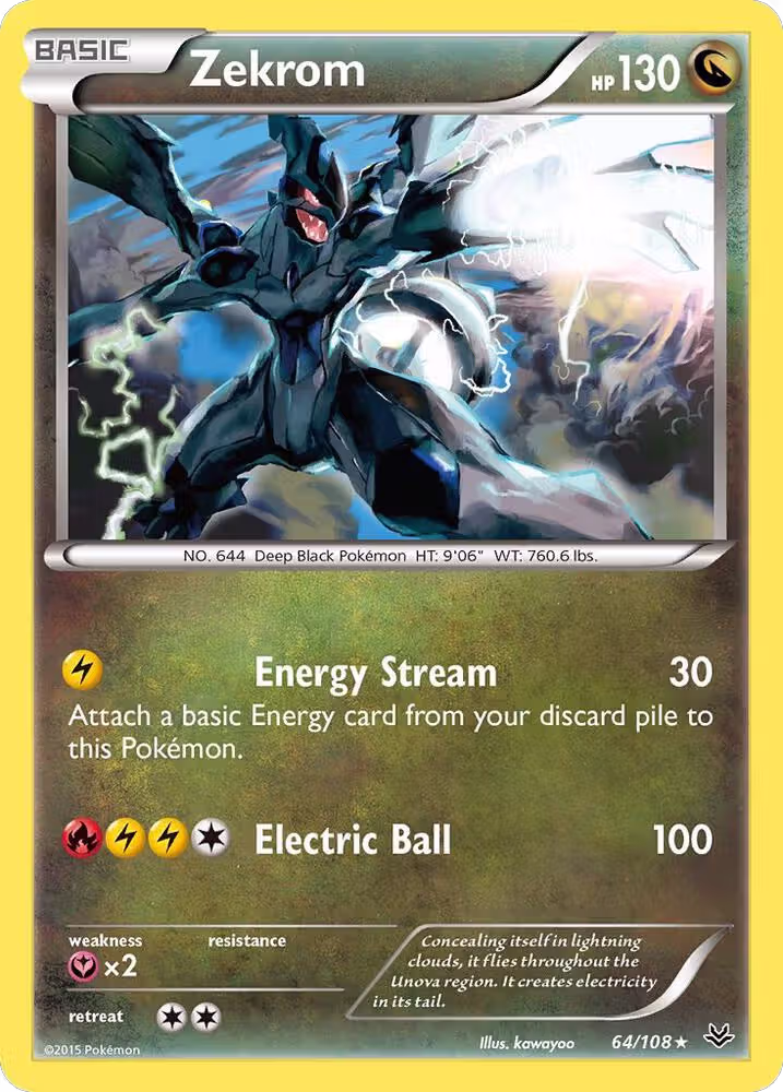 Zekrom (64/108), XY - Roaring Skies — Pokémon card price