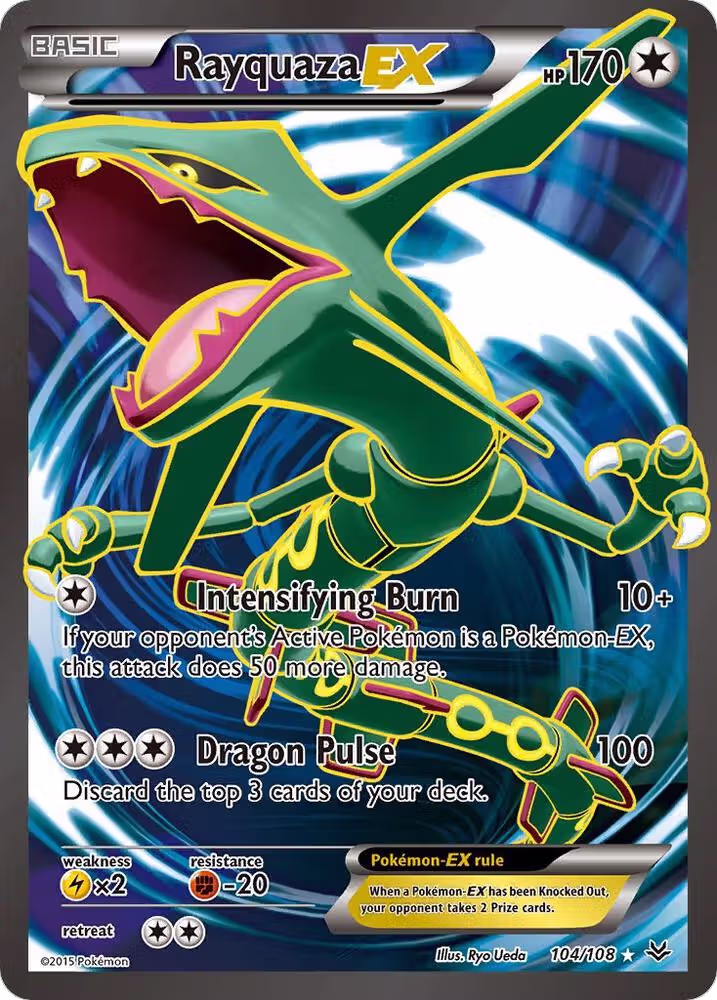 Rayquaza EX (104 Full Art) (104/108), XY - Roaring Skies — Pokémon card price