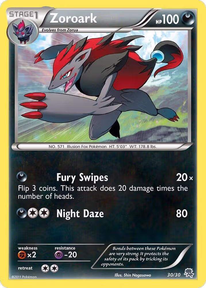 Zoroark (#30 Holo) (30/30), BW Trainer Kit: Excadrill & Zoroark — Pokémon card price