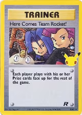 Here Comes Team Rocket! (15/82), Celebrations: Classic Collection — Pokémon card price